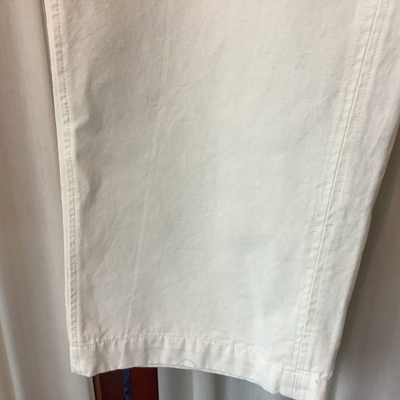 Leo & Sage Womens White Cotton Ankle Pants Wide Leg Fringe Pockets Size 8 NWT - Picture 4 of 8